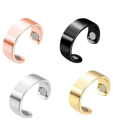 Kahdsvby 4 Pack Lymphatic Drainage Therapy Magnetic Rings Adjustable Lymphatic Drainage Ring Therapy Magnetic Rings Unisex