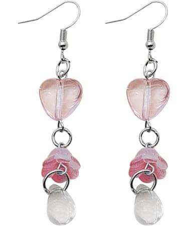 Shop Feylie Dangle Earrings - Clear Glaze Flower Heart Water Drops Jewelry for Women & Girls - Buy Online on GoSupps.com