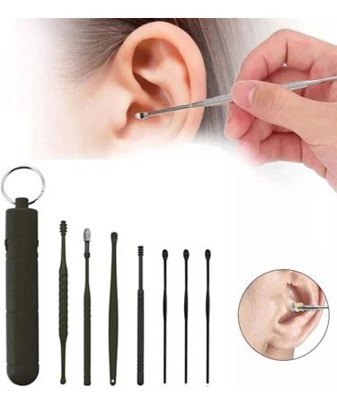 7Pcs/Set Stainless Steel Ear Wax Removal Tool - Yellow Ear Wax Remover Spoon Curette Kit - Buy Online on GoSupps.com