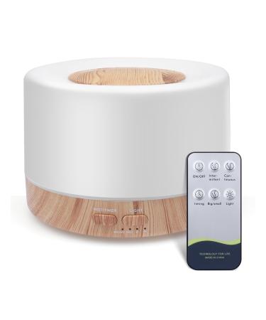 Pitasha 500ml essential oil diffuser aromatherapy humidifier with remote control for home office bedroom bpa-free car-off LED light