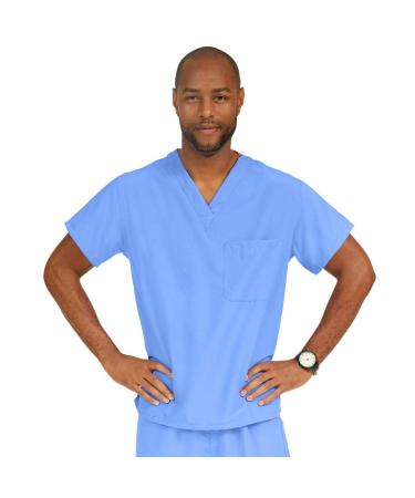 Medline PerforMAX Unisex Reversible Scrub Top - Ceil Blue - Small - Buy Online on GoSupps.com