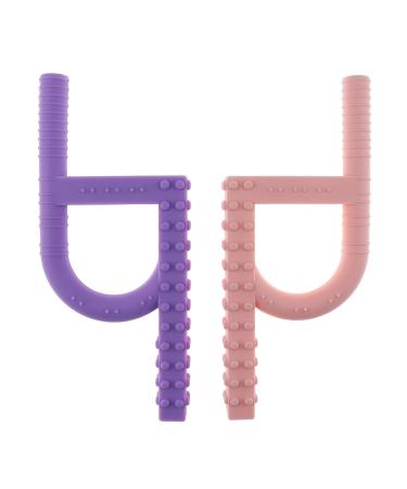 Sensory Oral Motor Chew Tool,for ADHD, Autism, SPD, Oral Motor Stimulation, Special Needs,chewies for Sensory Autistic(Pink Purple)