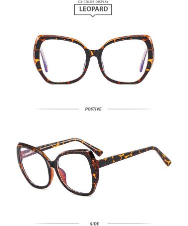 SERONI TR90 Irregular Frame Blue Light Blocking Glasses for Men & Women | Anti-UV Computer & Reading Glasses | Leopard Design - 57mm - Buy Online on GoSupps.com