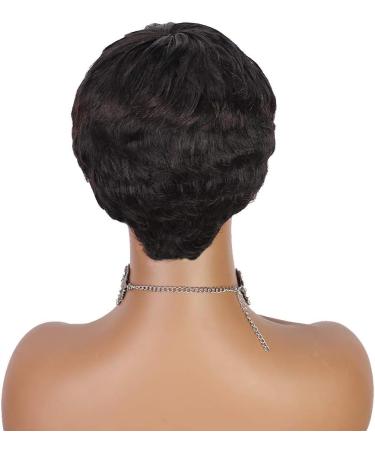 Fereowth Short Human Hair Pixie Cut Wig - Natural Black 1B Color for Women - Buy Online on GoSupps.com