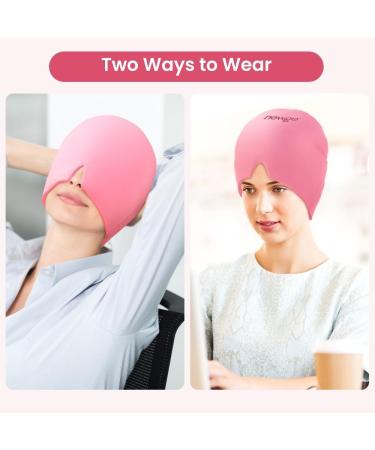 NEWGO Migraine Relief Cap - Full Coverage Headache Hat for Cold Therapy - Ice Head Wrap for Migraine Relief - Form Fitting Stretchable Design - Pink - Buy Online on GoSupps.com