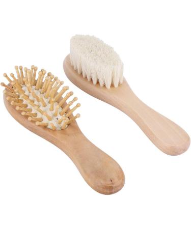 Sluffs Baby Wooden Hair Brush and Comb Set with Goat Hair Bristles - for Newborns and Toddlers - Buy Online on GoSupps.com