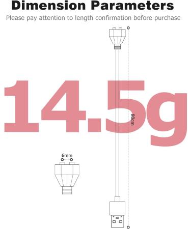 Magnetic USB-DC Charging Cable Set for Wireless Massager | Mellbree 2-Pin 6mm Replacement Cable - No Polarity Restrictions - Buy Online on GoSupps.com