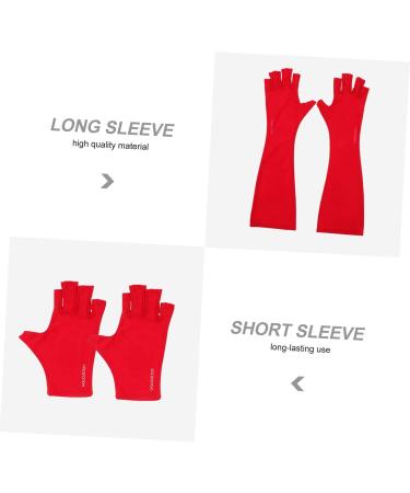 DOITOOL 2 Pairs Nail Gloves Glove Nail Salon Manicure Gloves Manicure Dryer Gloves Professional Nail Lamp Anti Fingerless Gloves Nail Gel Red Protector Protection Mj03 Polyester - Buy Online on GoSupps.com