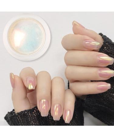 Chrome Nail Powder Chameleon Metallic Nail Art Pigment Powder Iridescent Pigment Pearly Highlight with Sponge Stick for Wedding - Buy Online on GoSupps.com