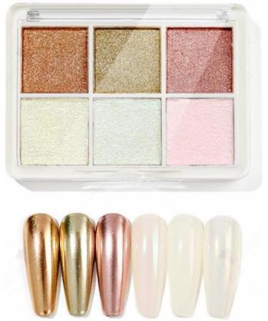 GZMAYUEN Pearl Nail Chrome Powders 6 Colors White Chrome Nail Powder Gold Rosa Mirror Effect Glitter Nail Powder 10 - Buy Online on GoSupps.com