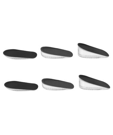 FOMIYES 3 Pairs Inner Height Increasing Insole Shock-Absorption Taller Shoe Pads Heighten Insole Height Increase Insoles Heel Lift for Shoes Height Lift Insoles Shoe Heel Lift Insoles Black 12X6.5CM
