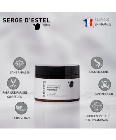 SERGE D'ESTEL PARIS Nourishing and Repairing Cleansing Care 250g Shampoo Mask Repairing Brittle and Dull Hair Intensely Nourishes 100% Vegan Formula Made in Paris - Buy Online on GoSupps.com