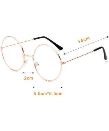 Netume Retro Metal Round Glasses - Stylish Prescription-Free Vintage Frames for Men & Women - Black Gold Silver - Buy Online on GoSupps.com
