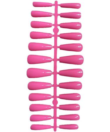 dijiusidy 1 Set French Tip Press on Nails Coffin Design Glittery Solid Colors Adhesive Tabs Gifts Decorations for Women Girls bright pink - Buy Online on GoSupps.com