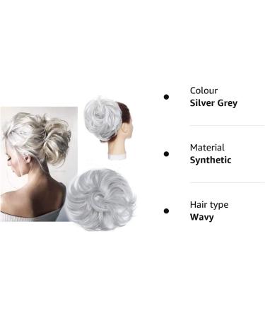Tousled Updo Messy Bun Hair Piece Ponytail Extension - Silver Grey - Buy Online on GoSupps.com