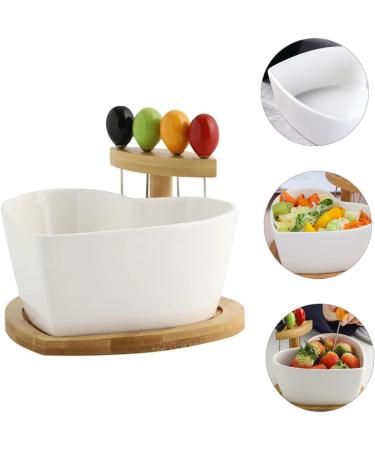 Zerodeko Food Container 1 Set Serving Food Salad Container Fruit Desserts Tableware Dessert with Bowl Heart Kitchen Soup Bowls White 16X16X10.5CM - Buy Online on GoSupps.com