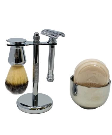 Buy G.B.S Men's Shave Kit - Double Edge Razor Brush Bowl & Blades for Effortless Shaving | International Shipping Available - Buy Online on GoSupps.com