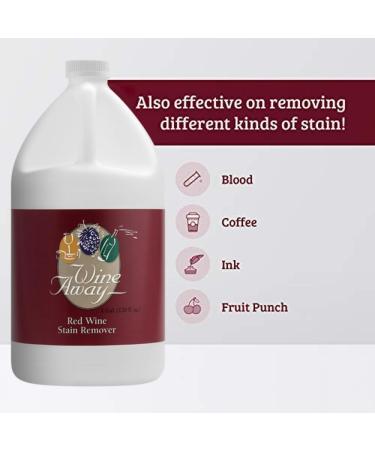 Wine Away Red Wine Stain Remover | Remove Wine Spots from Fabrics & Carpets | Citrus Scent | 1 Gallon Stain Cleaner Spray Solution - Buy Online on GoSupps.com