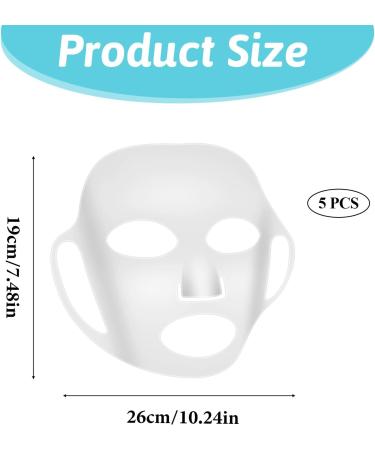 Ptwola 5 Sheets Silicone Face Mask Cover Reusable Anti-Wrinkle Moisturizing 3D Facial Mask Holder Prevent Evaporation Falling Transparent Skincare Beauty Face Spa Tool - Buy Online on GoSupps.com