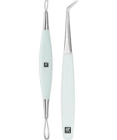 ZWILLING TWINOX Blackhead Remover Set 2 Loops and tip Tweezers for Clean Cleaning Made of Stainless Steel Mint