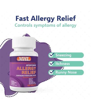 Non-Drowsy Allergy Relief | Fexofenadine HCl 180mg | 100 Count Tablets - Buy Online on GoSupps.com