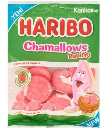 Haribo Rubino Chamallows - 12 x 80g Bags. Strawberry Filled Pink Marshmallows Halal Soft Sweets For Kids Non-Fizzy. Bulk Party Bags Of Sweets Great For Sharing. - Buy Online on GoSupps.com