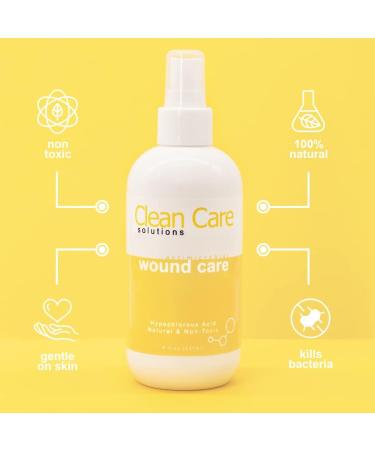 Clean Care Solutions Hypochlorous Spray for Wound Care - Ideal for Scrapes, Rashes, Bug Bites, Sunburns & Skin Irritations - Buy Online on GoSupps.com