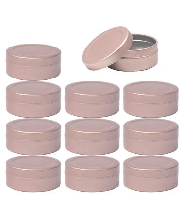 Zeoabsy 12 pieces 20ml matt rose empty aluminum socket aluminum round doses aluminum box with plastic lid tin cans cream cans for diy ointments candle cosmetics shaving soap matt rose 20ml