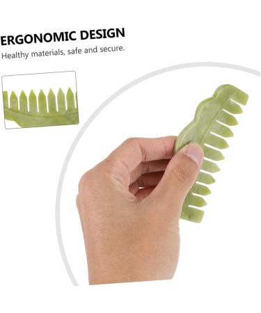 Magiclulu 4-Piece Massage Comb Set | Hand Massager & Gua Sha Jade Tools for Scalp & Face Care - Buy Online on GoSupps.com
