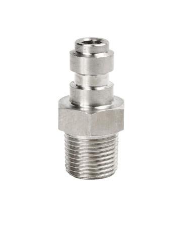 Flylock Universal 8mm 1/8" BSPP Male Thread Stainless Steel Quick-Disconnect Plug Adapter PCP Paintball Charging Fittings