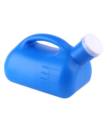 3000ML Large Male Urinal Reusable Portable Potty Pee Bottle Collector Travel Toilet (Blue) Happy