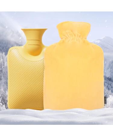 2L Hot Water Bottle with Soft Cover - Rubber 2000ml Bed Warmer & Gift for Pain Relief - Yellow - Buy Online on GoSupps.com