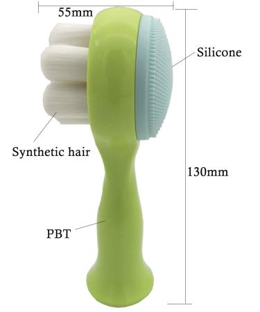 V saidi Manual Facial Cleansing Brush - Dual Face Brush for Sensitive & Dry Skin - Gentle Pore Cleansing Tool (Green) | International Shipping - Buy Online on GoSupps.com