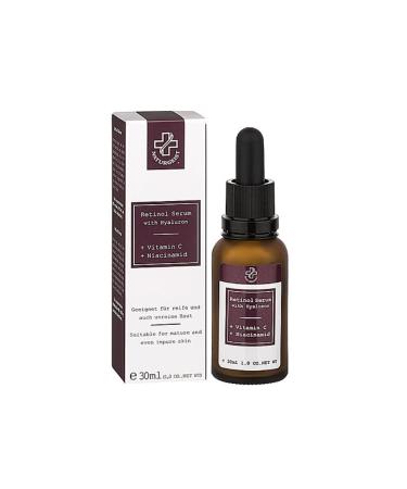 HAGINA Cosmetics | Hyaluronic Acid Retinol Serum | Vitamin C & Niacinamide | For Mature & Problem Skin | Firm & Clear Skin Dye | Vegan | 2 x 30ml