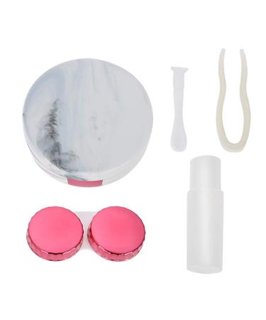 Portable Contact Lens Box Set - 4 Colors Marble Pattern Eye Care Storage - Red - Buy Online on GoSupps.com
