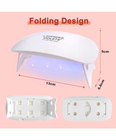 Lavender Violets 19 Pcs Gel Nail Kit with UV Lamp - Spring Jelly Pink Nude Shellac Colors - Base Coat, Matte Top Coat, Nail File, Sticker - Starter Kit (964D Jelly Pink) - Buy Online on GoSupps.com