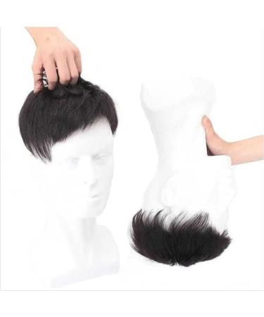 Drasawee Real Human Hair Topper for Men - Short Black Clip-In Hairpiece for Thinning Hair 16x18cm Natural Style - Buy Online on GoSupps.com