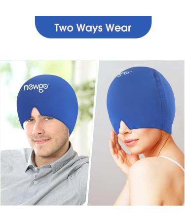 Newgo Migraine Mask & Cap - Full Coverage Ice Headache Relief Hat for Sinus & Stress - Dark Blue - Buy Online on GoSupps.com