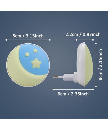 Annmore Night Light Socket for Children - Twilight Sensor Orientation Lights for Newborns | 2-Piece Baby Slumber & Breastfeeding Essentials in Moon Yellow - Buy Online on GoSupps.com