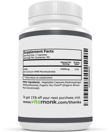 VitaMonk HMB 1000mg - 180 Capsules for Strength, Fat Loss & Recovery | Ideal for Recomps - Buy Online on GoSupps.com