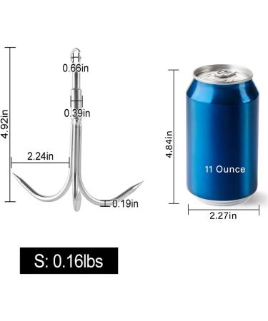 Stainless Steel 3-Claw Grappling Hook for Tree Climbing and Limb Retrieval - S Size 4.7x3.9x2.4 - Buy Online on GoSupps.com