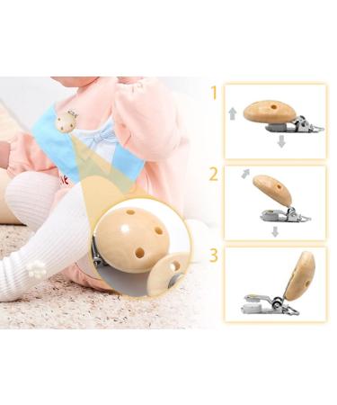 Hitopin 10 Pieces Pacifier Clips Set - Wooden Clip Holders for DIY Crafts & Accessories | Pacifier Chains & Closures - Buy Online on GoSupps.com