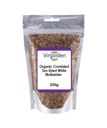 Organic Crumbled Sun Dried White Mulberries 250g by Virgolden Organic
