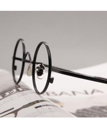 osiuujkw Vintage Round Eyeglasses Frame with Nose Pads Portable Foldable Legs Eyewear Frames Reading Glasses Replacement Gold Black - Buy Online on GoSupps.com