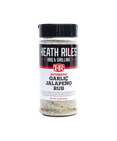 Heath Riles BBQ Garlic Jalapeo Rub Seasoning, Champion Pitmaster Recipe, Shaker Spice Mix, 12 oz. Garlic Jalapeo Shaker bottle
