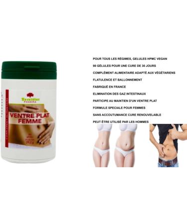 Flat Stomach - Slimming Digestion - Transit - Bloating - Digestive Comfort - Elimination - Detox - Extra Strong Slimming - 90 Vegan Capsules - Made In France Exceldiet Pharma - Buy Online on GoSupps.com