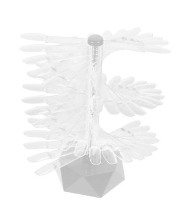 Nail Tips Practice Holder Nail Tips Display Holder Nail Practice Stand Nail Art Practice Stand Nail Art Stands Clear Nail Sample Stick Nail Art Supply Spiral Nail Manicure Acrylic 6.2x6.2cm gray