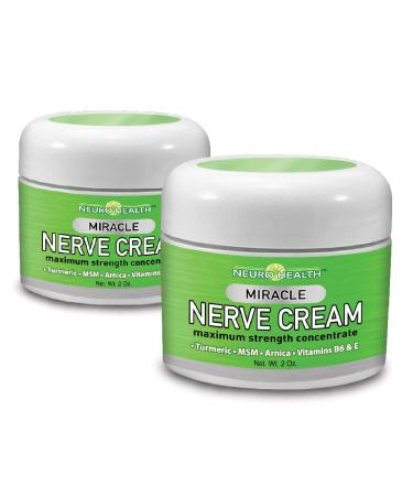 Neuro Health Miracle Nerve Cream for Feet Hands Legs Toes - Includes Turmeric Arnica Vitamin B6 & E MSM - Scientifically Developed for Effectiveness (2oz Jar) 2 Pack Nerve Cream (2 Pack)