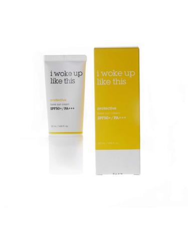 I WOKE UP LIKE THIS Ideal Protective Base Sunscreen – A Long lasting Tinted Broad Spectrum SPF 50+/PA+++ Sun screen. UV protecting, Moisturizing effects for Dry and Sun Damaged Skin 1.69 Fl Oz (Pack of 1)