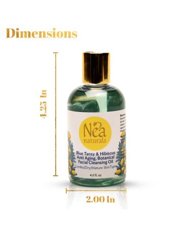 Blue Tansy & Organic Hibiscus Facial Cleansing Oil - Anti-Aging Pore-Deep Cleanser - 4.0 fl. oz - Ships Internationally - Buy Online on GoSupps.com